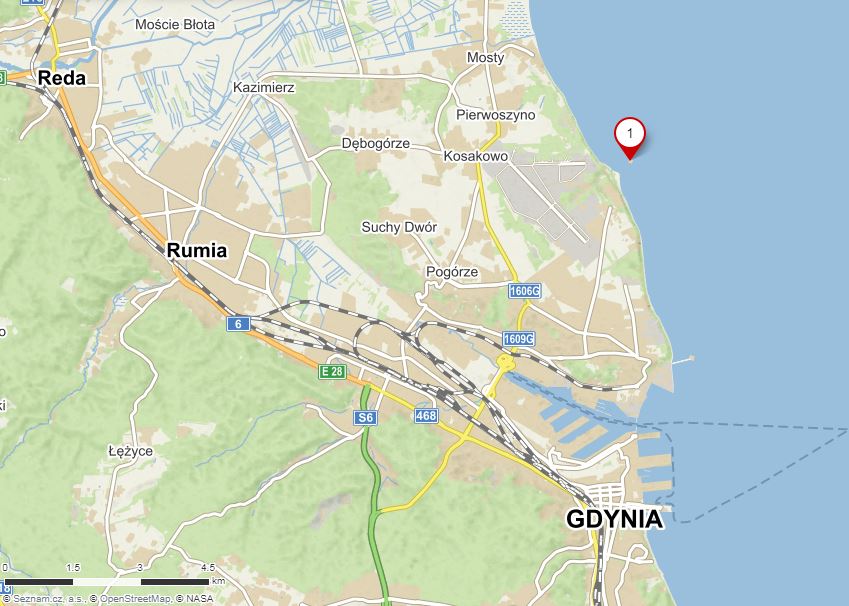 Mapa Gdyně - Torpédovna Babí Doly (Torpedownia w Babich Dołach)