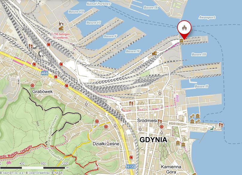 Mapa Gdyně - Dworzec Morski