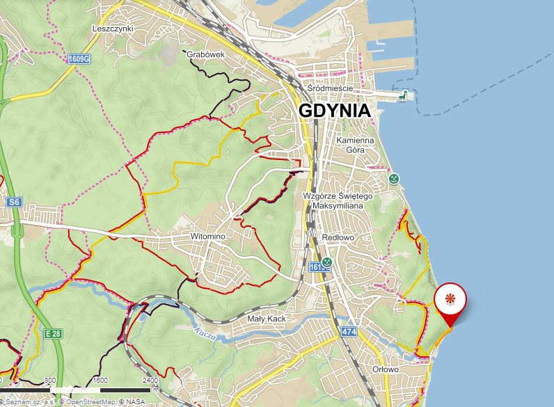 Mapa Gdyně - Klif Orłowski