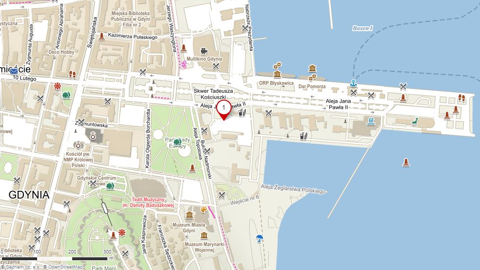 Mapa Gdyně - Vyhlídkové molo (Wheel of Vision)